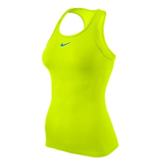 Nike Tops - Nike Neon Yellow Workout Cut Out Tight Top NWT
